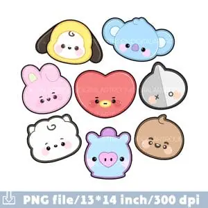 Stray Kids Zoo Clipart Sublimation print