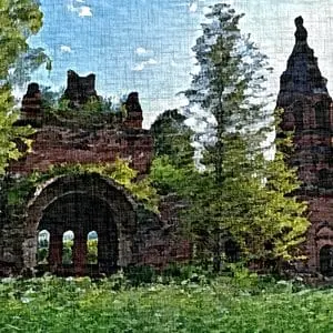 Painting - "Manor in the forest''