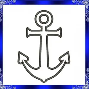 Anchor Applique machine Embroidery Design