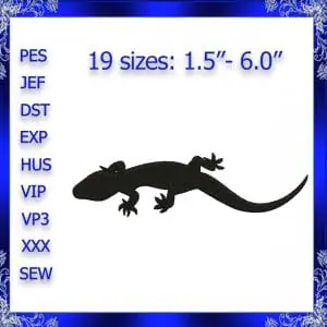 Salamander machine Embroidery design Gecko Embroidery design Salamander Embroidery Gecko silhouette embroidery design Lizard silhouette #427