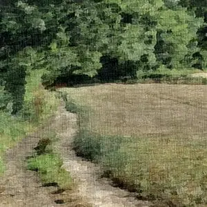 Painting - "Road on the edge of the forest''