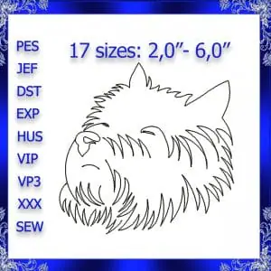 West Highland Terrier embroidery design Highland