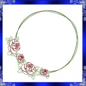 Flower Frame embroidery Floral Wreath Frame Embroidery