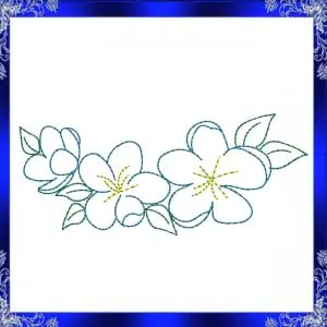 Flowers embroidery design Modern boho flowers border
