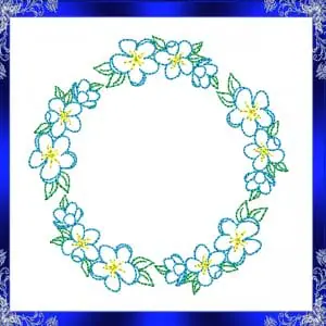 Flower Frame embroidery Floral Wreath Frame Embroidery