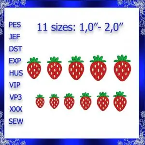 Mini Strawberry machine Embroidery Design Strawberry