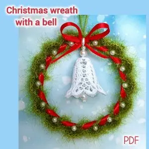 PDF Crochet Pattern on creating Christmas wreaths with bells.
