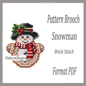Snowman bead brooch pattern Christmas bead pattern Snowman beading pattern Bead pattern Olegirabeadpatterns