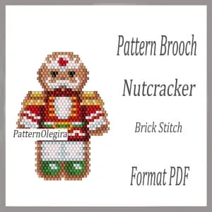 Nutcracker bead brooch pattern Christmas bead pattern Nutcracker beading pattern Bead pattern Olegirabeadpatterns