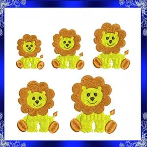 Mini lion machine Embroidery Design Tiny lion