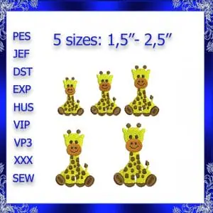 Mini giraffe machine Embroidery Design Tiny giraffe