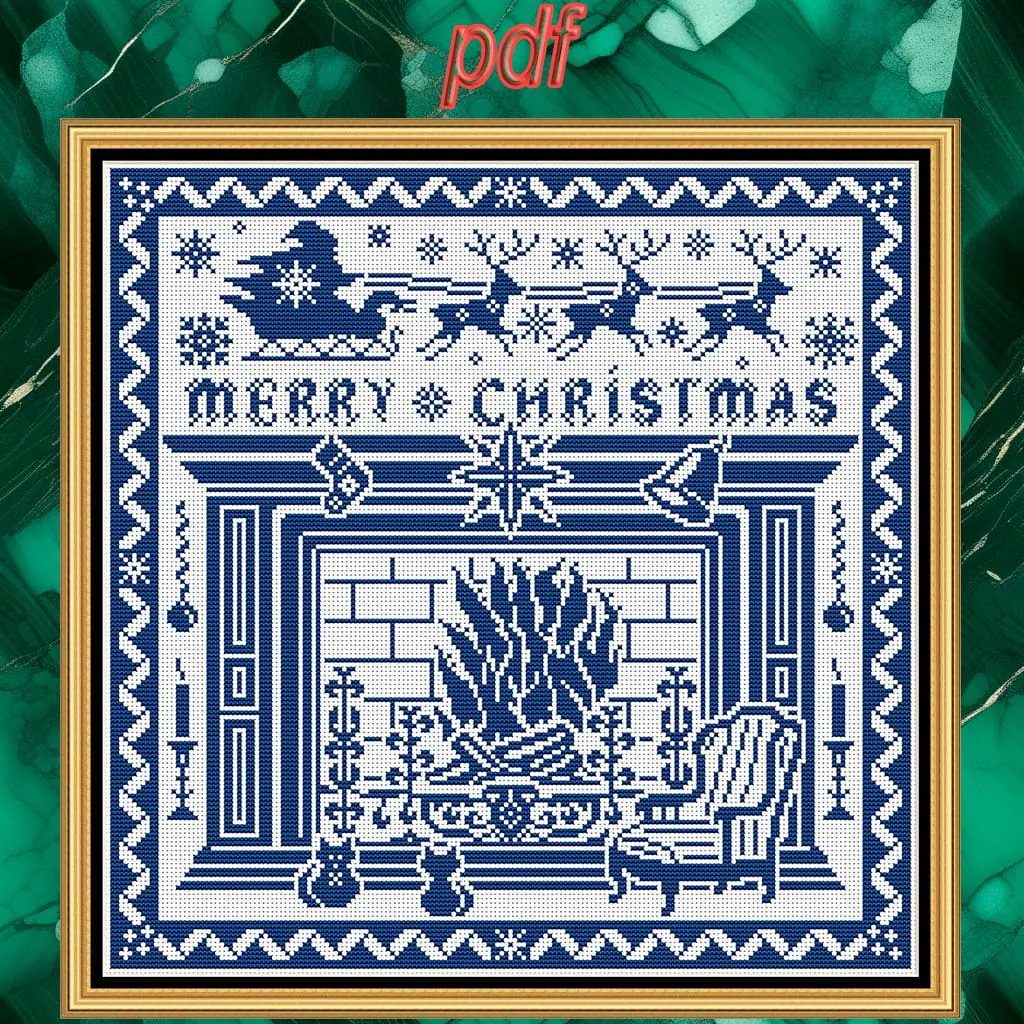 Cross stitch pattern Merry Christmas 1 Cross stitch pattern Merry Christmas