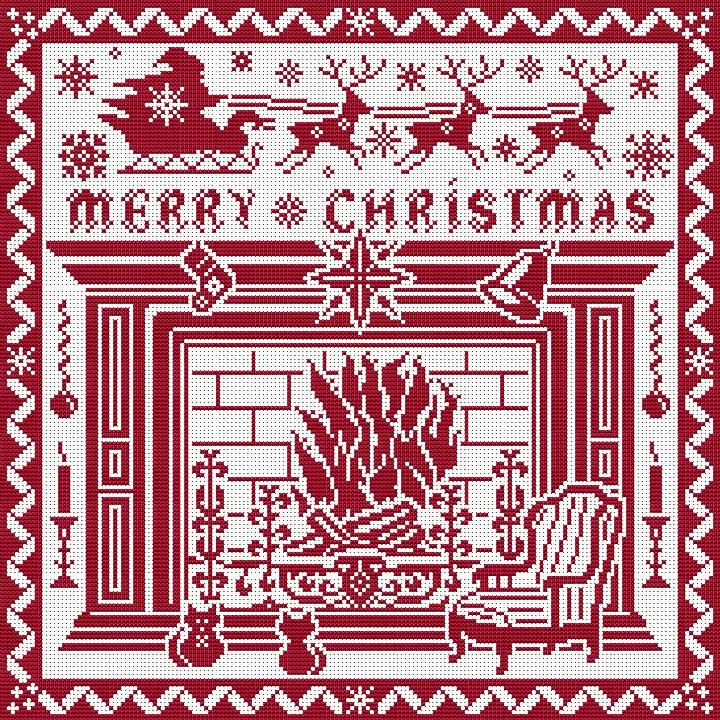 Cross stitch pattern Merry Christmas 4 Cross stitch pattern Merry Christmas - Image 4
