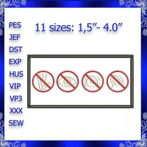 No speaking Label Embroidery Dуsign No stare applique