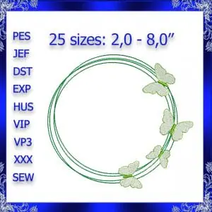 Butterfly Frame machine Embroidery Design butterfly