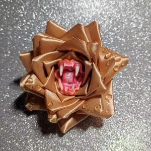 Beige Ribbon Rose brooch