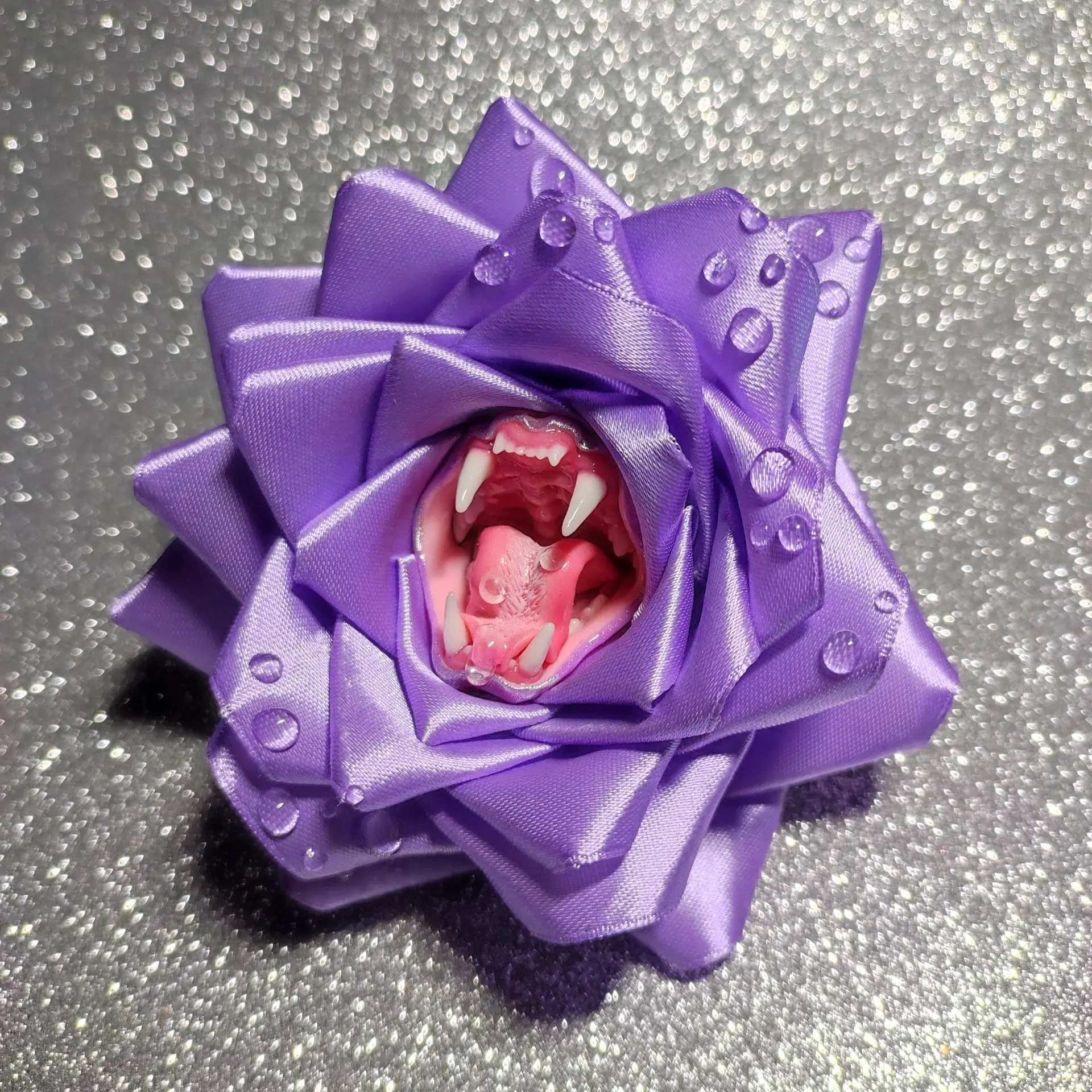 Light Purple Ribbon Rose brooch