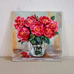Peonies Vase Original Painting Peonies Painting