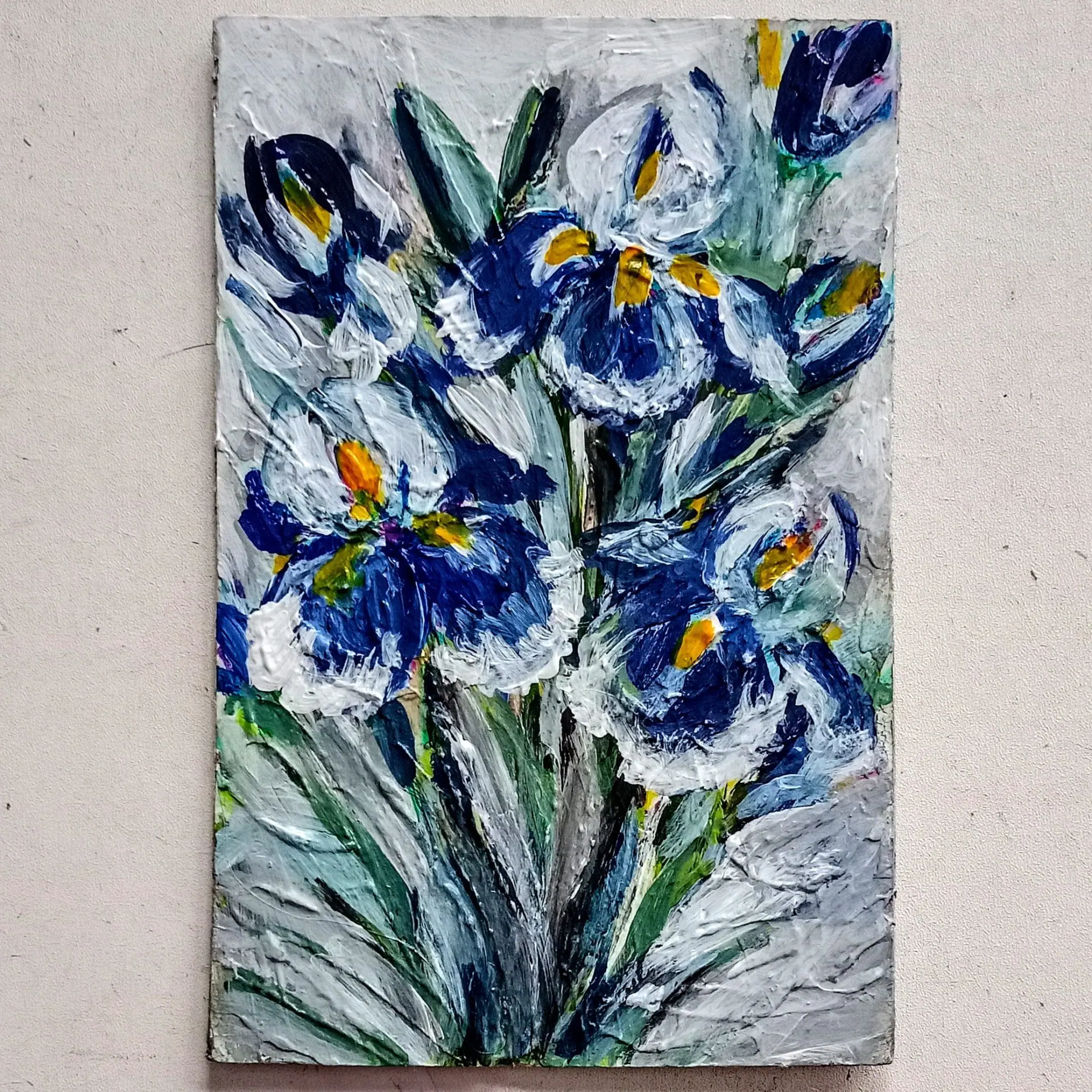 Irises Painting Spring Flowers Small Painting