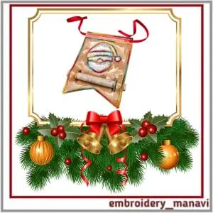 In The Hoop Christmas wallet money flag pendant Applique