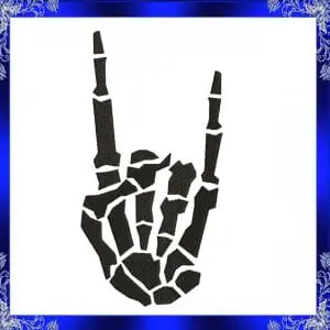 Skeleton rock fist Embroidery Design rock on