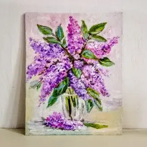 Lilac Painting Bouquet Lilac Vase Painting