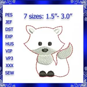 Fox Feltie filre embroidery design Woodland Fox