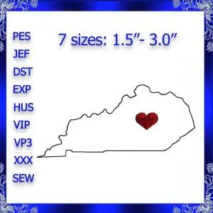 Kentucky State Embroidery design instant download Kentucky feltie