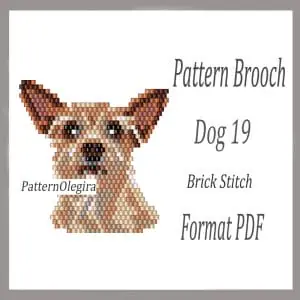 Dog 19 bead brooch pattern Dog bead pattern Beading patterns Olegirabeadpatterns