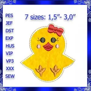 ITH Easter Chick Feltie embroidery Little Chick Feltie Embroidery