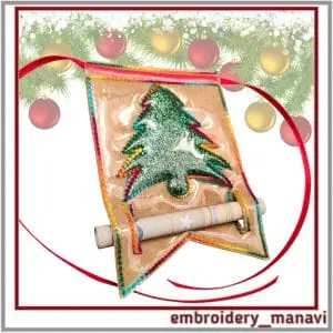 In The Hoop design money flag Christmas tree wallet pendant