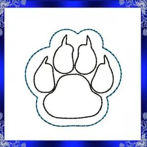 Tiger Paw feltie file Embroidery design Paw Print