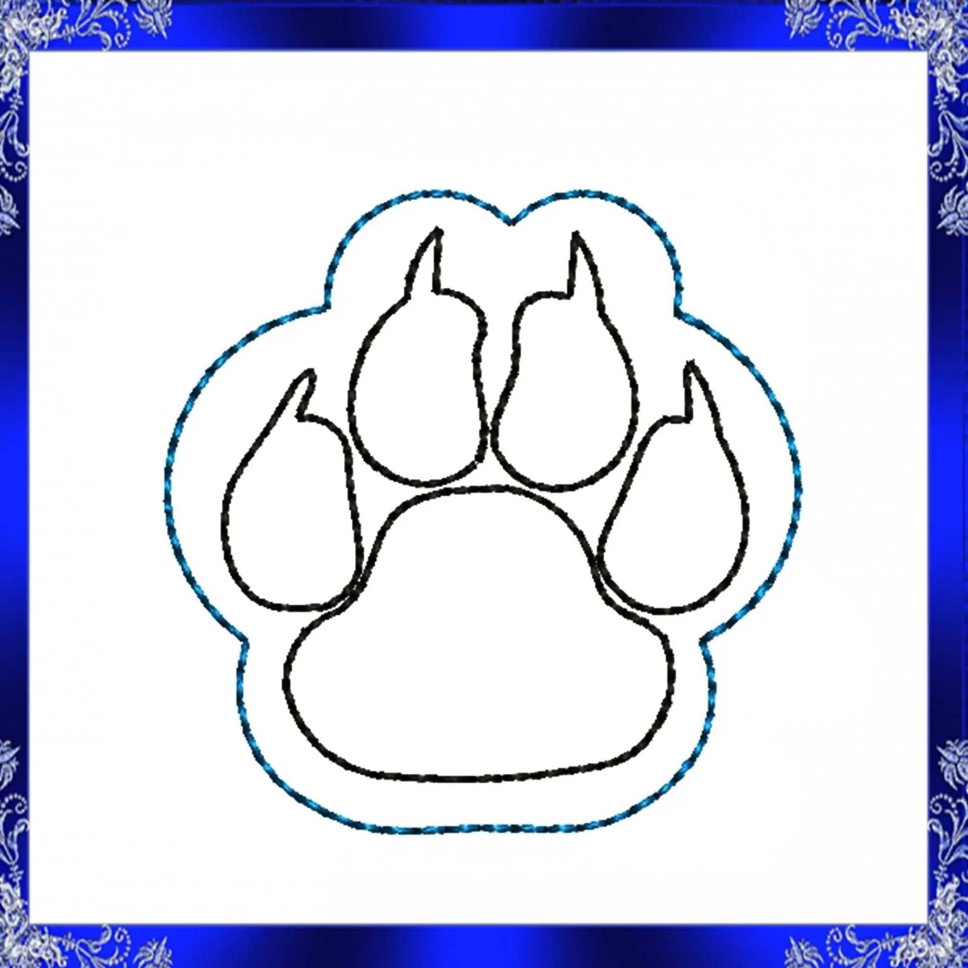 Tiger Paw feltie file Embroidery design Paw Print 2 Tiger Paw feltie file Embroidery design Paw Print - Image 2
