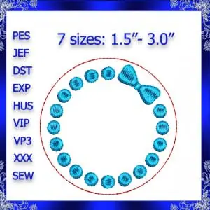 Frame Feltie file Pearl and Bow Feltie Embroidery 468