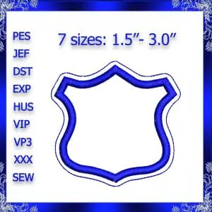 Police Badge Feltie File Embroidery design Retractable
