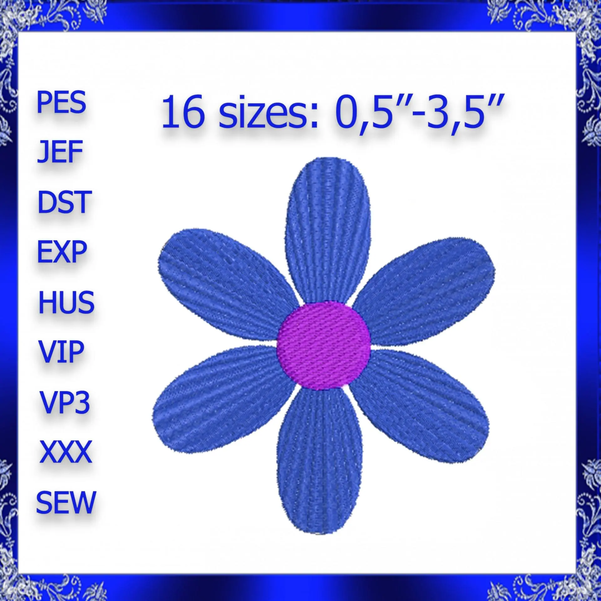 Tiny flower embroidery design flower mini
