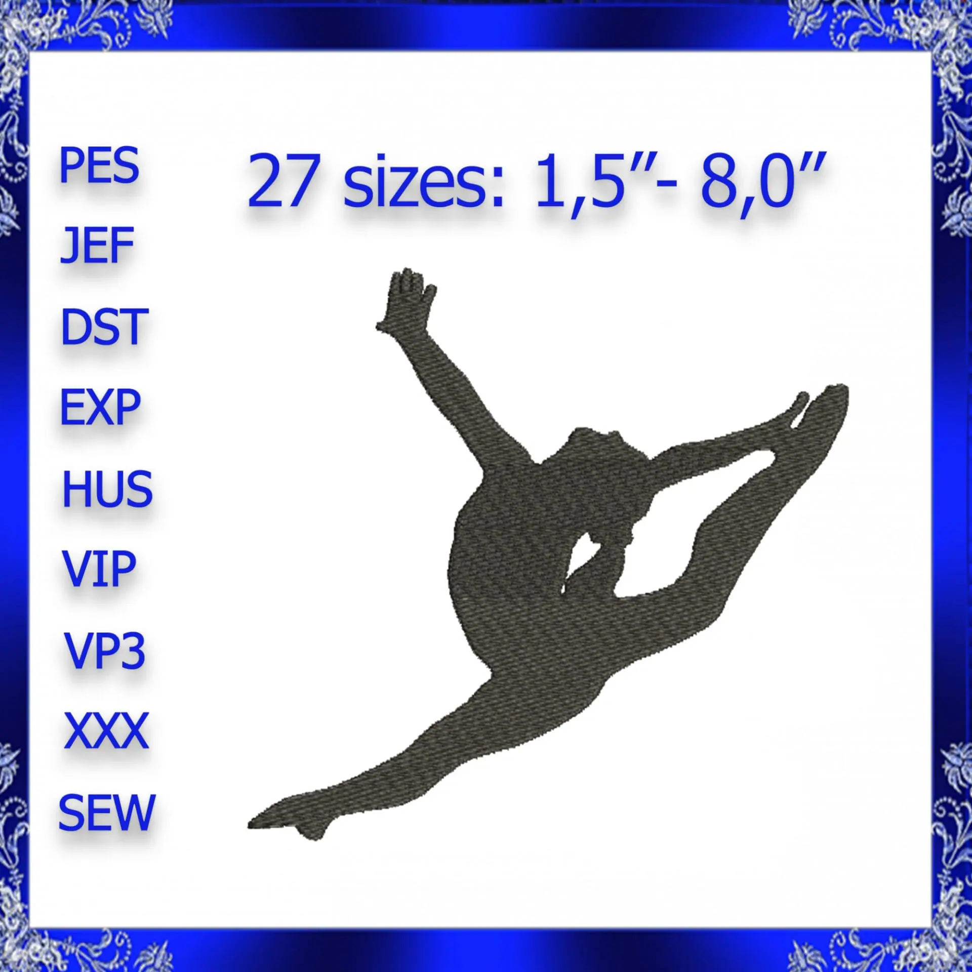 Gymnast Embroidery design Gymnastic Embroidery 1 Gymnast Embroidery design Gymnastic Embroidery