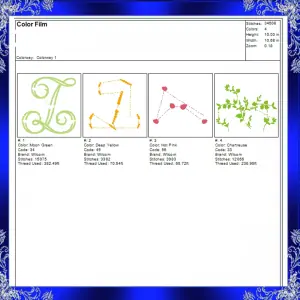 Letter Z Monogram Embroidery Floral Z monogram Fancy