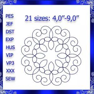 Quilting Swirls Embroidery Design quilting swirls