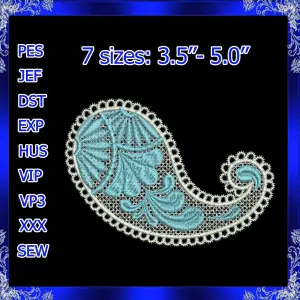 Fsl Paisley Machine Embroidery Design instant download
