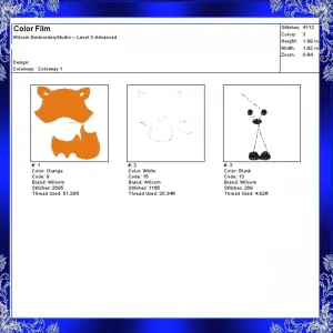 Mini Fox Embroidery Design Tiny fox 229