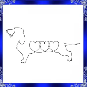 Long hair Dachshund embroidery design Dachshund 230