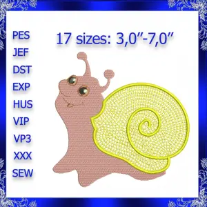 Snail machine Embroidery Design INSTANT DOWNLOAD Snail