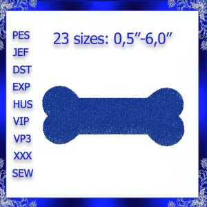 Dog bone embroidery design tiny Dog bone embroidery