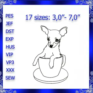 Chihuahua Embroidery design Chihuahua dog