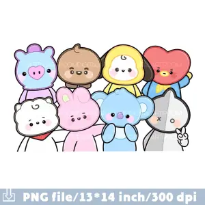 Stray Kids Animals Sublimation design Clipart