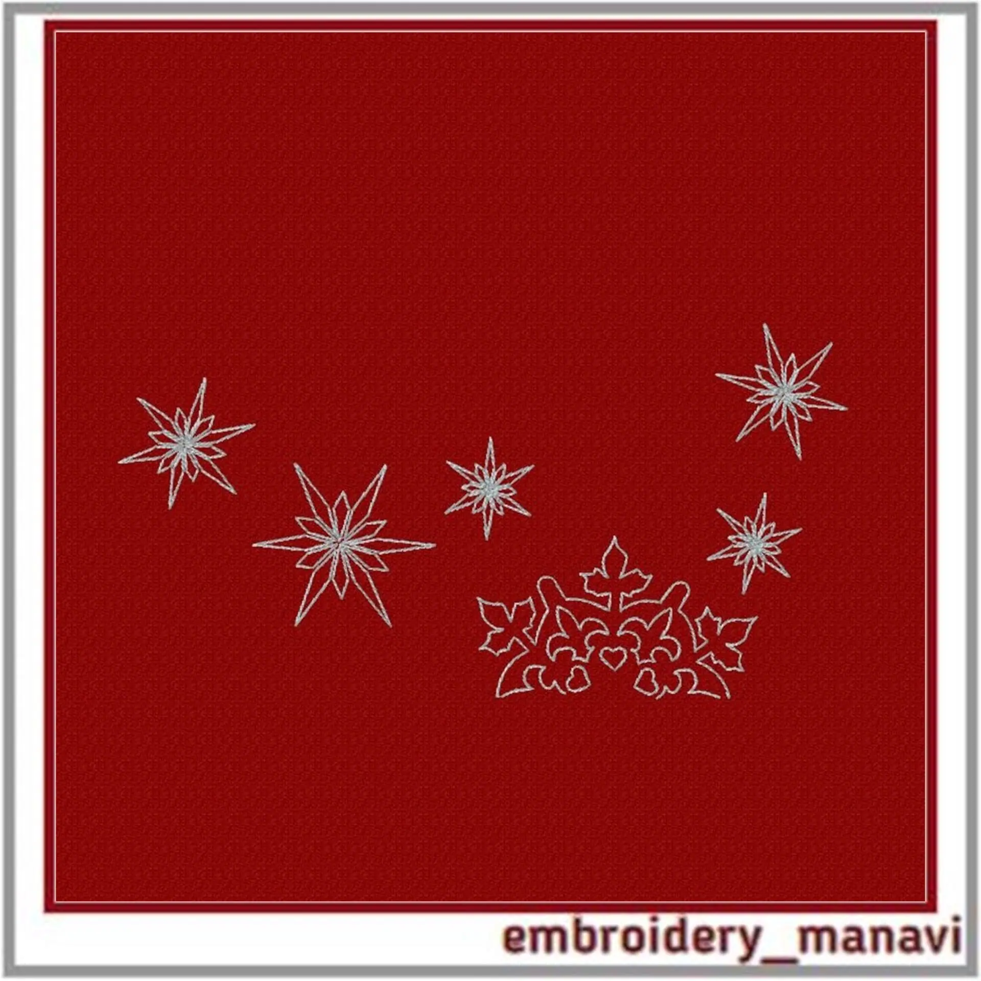 Winter Wonderland: Snowflake Border Embroidery Design 2 Winter Wonderland: Snowflake Border Embroidery Design - Image 2