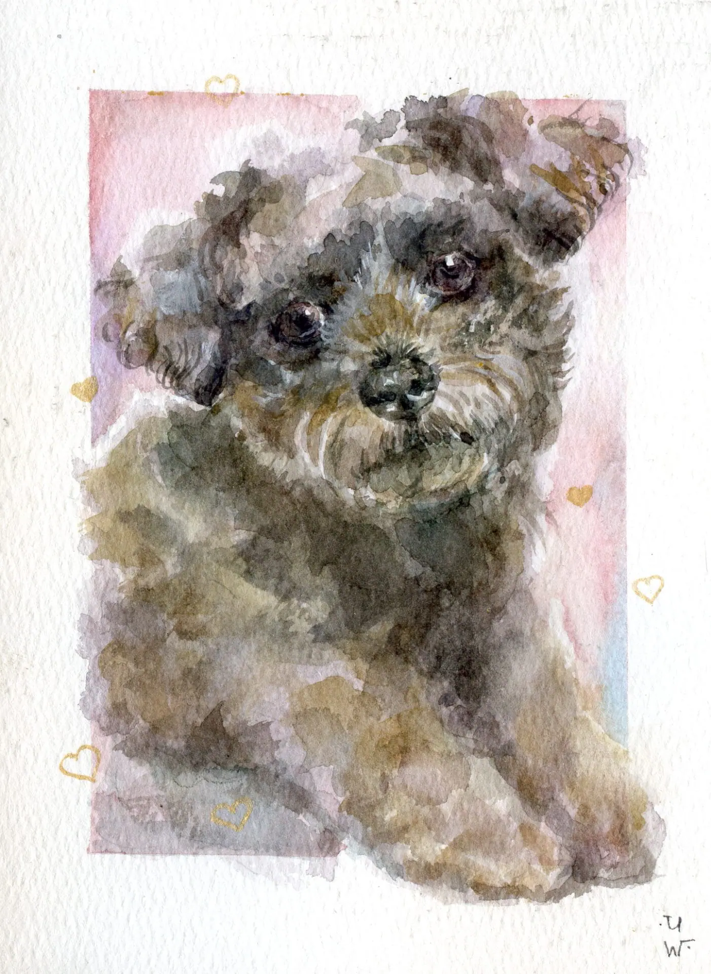 Sweet Roxy Portrait Watercolor Painting