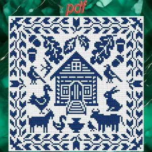 Cross stitch pattern Village