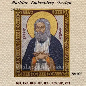 Seraphim of Sarov machine embroidery design
